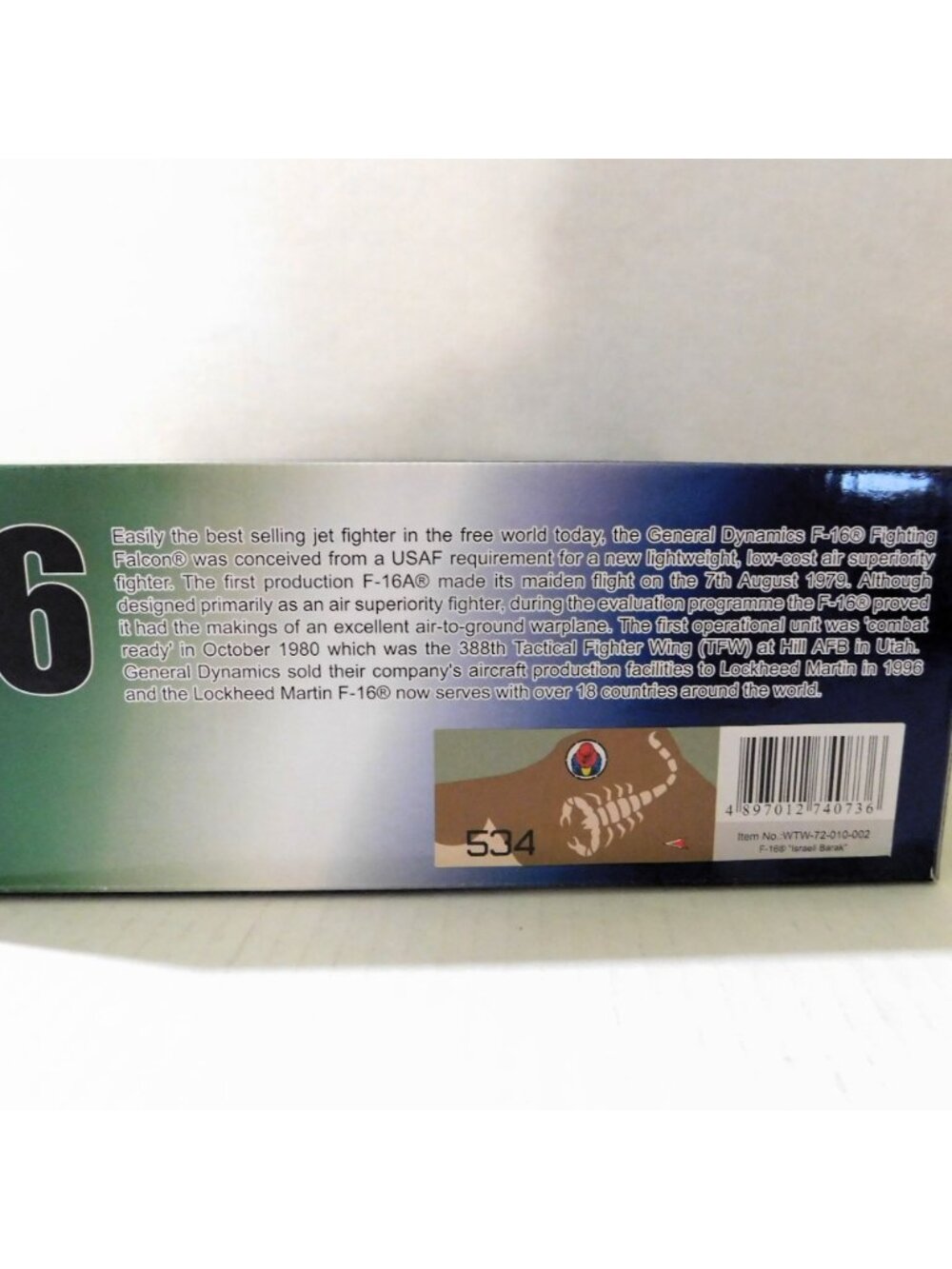 Witty Wings Sky Guardians 1:72 Scale F-16 Israeli Barak Diecast Model - Picture 11 of 13